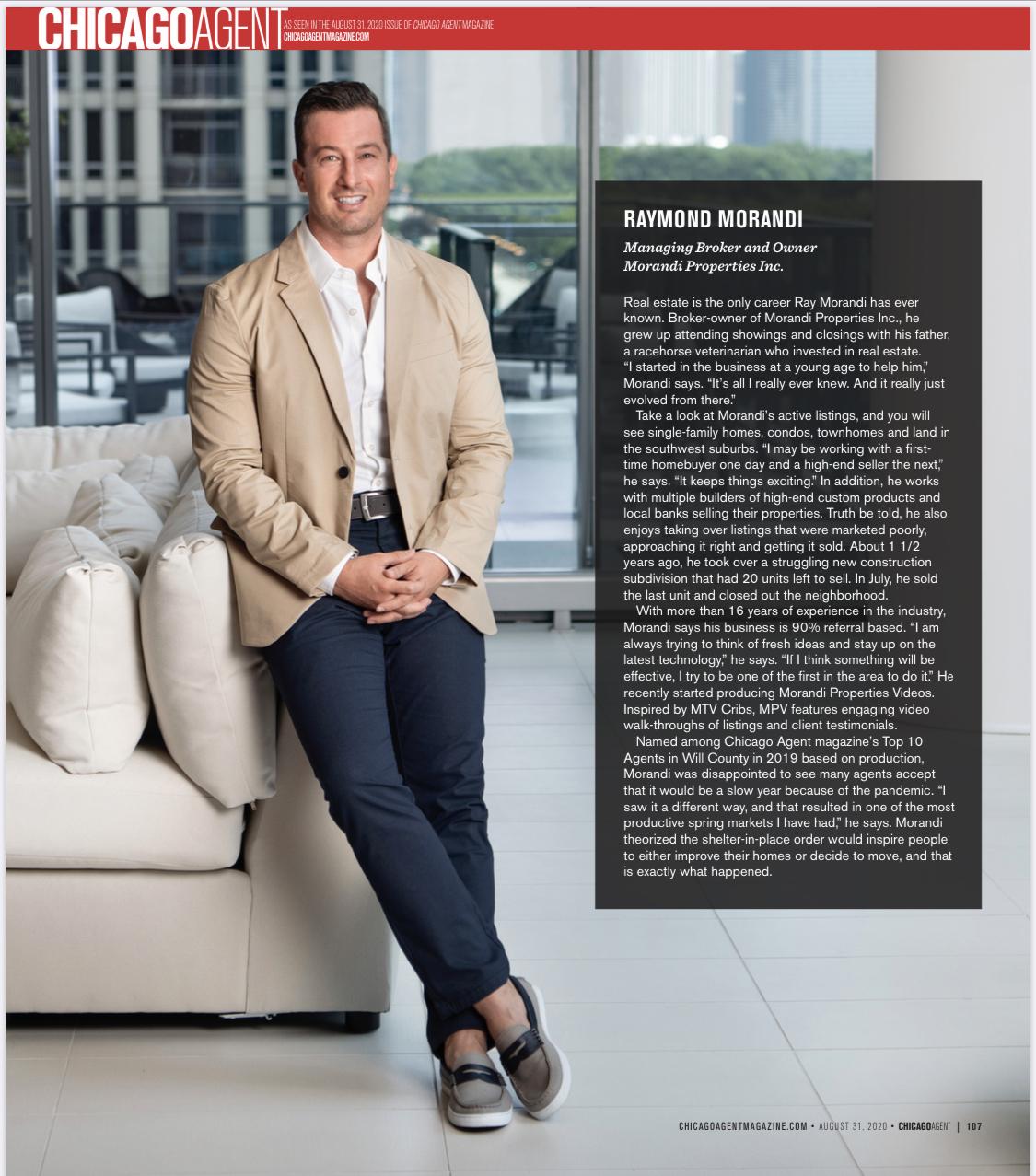 Chicago Agent Magazine cover featuring Ray Morandi